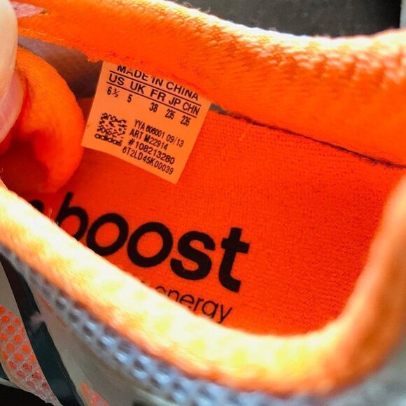 NEW ADIDAS Adios Boost Racing Flasts 6.5 US 38 EU Orange Grey White - Picture 10 of 13